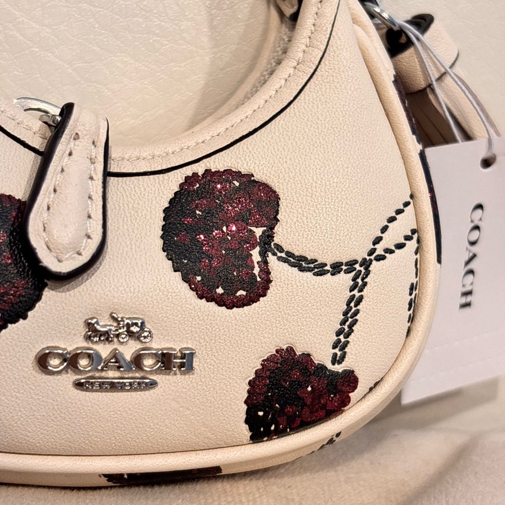 COACH Carmen Glitter Cherry Bag Charm / Keychain NWT - Picture 3 of 13